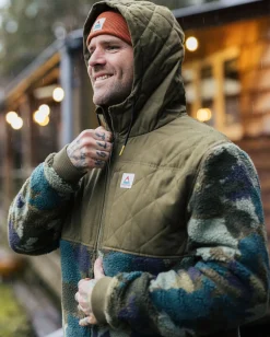 Adventure 2.0 Recyceltes Tiefflor-Sherpa-Fleece - Alpin Camo Khaki