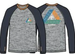Alpine Recyceltes Base Layer Langarm-T-Shirt - Schwarz/Grau