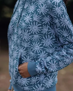 Arame Bio-Baumwoll Hoodie - Seegras/Stahlblau
