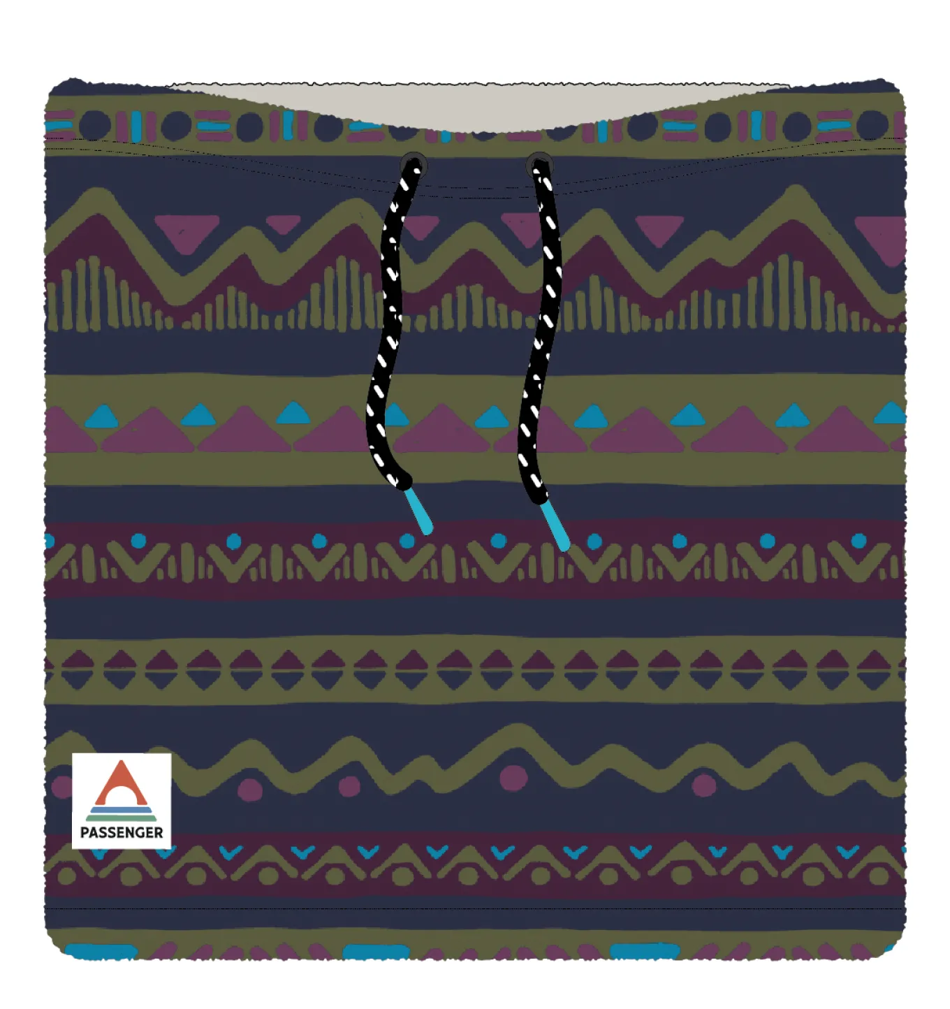 Ash Recycelter Sherpa Fleece Schlauchschal - Berg Geo Multi