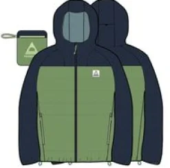 Ashland Down Recycelte Jacke - Dunkles Marineblau/Birnengrün