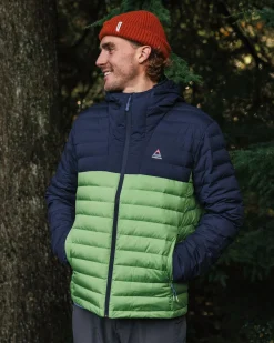 Ashland Down Recycelte Jacke - Dunkles Marineblau/Birnengrün