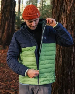 Ashland Down Recycelte Jacke - Dunkles Marineblau/Birnengrün