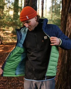 Ashland Down Recycelte Jacke - Dunkles Marineblau/Birnengrün