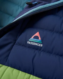 Ashland Down Recycelte Jacke - Dunkles Marineblau/Birnengrün