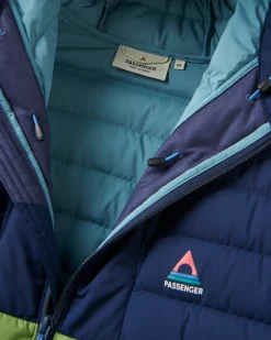 Ashland Down Recycelte Jacke - Dunkles Marineblau/Birnengrün