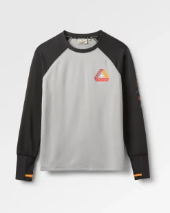 Atlantis Recyceltes Base Layer Langarm-T-Shirt - Schwarz/Grau Meliert