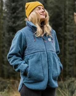 Awaken Recyceltes Tiefflor-Sherpa-Fleece - Verwaschenes Blau