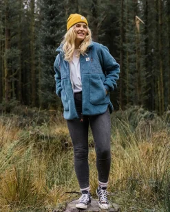 Awaken Recyceltes Tiefflor-Sherpa-Fleece - Verwaschenes Blau