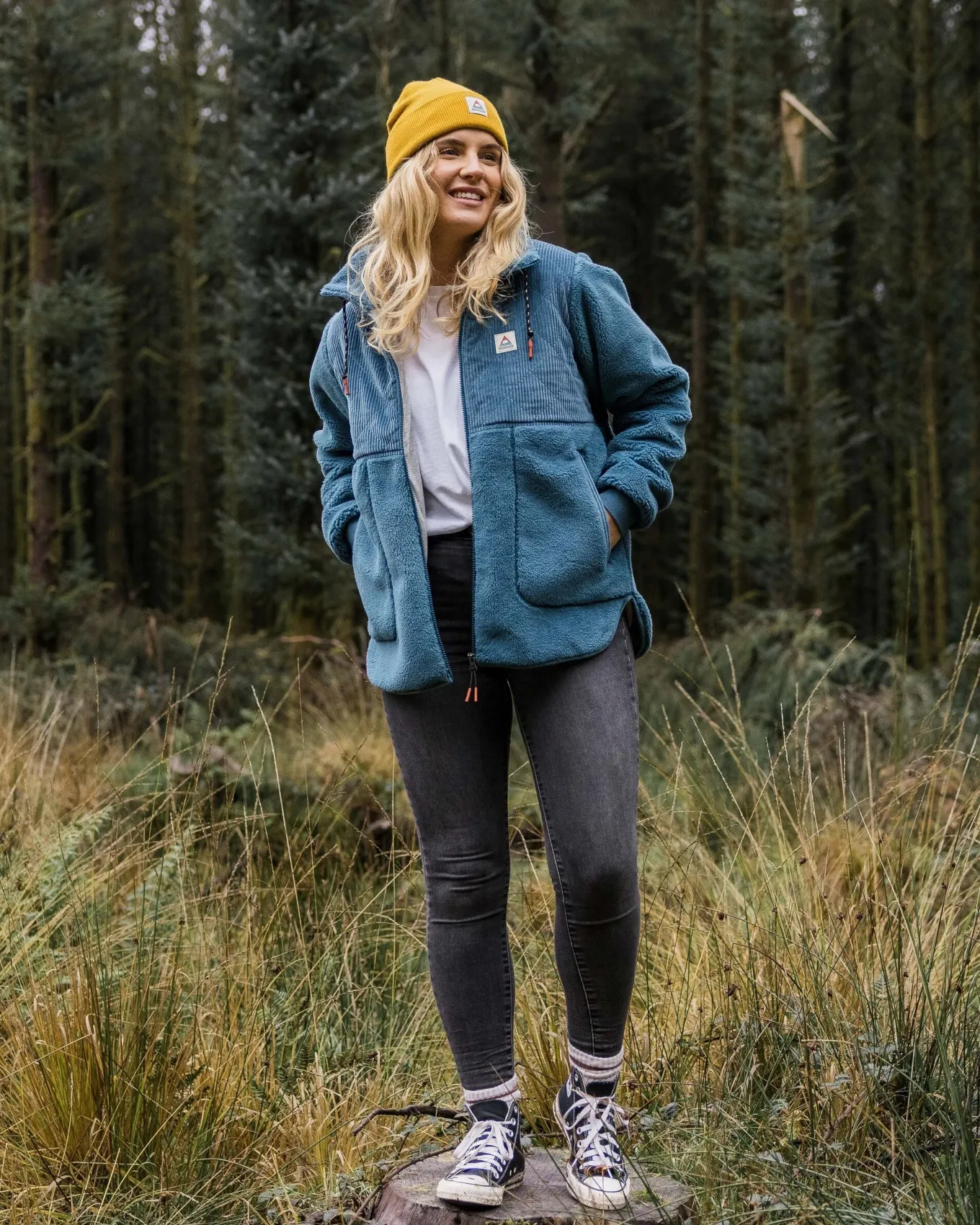 Awaken Recyceltes Tiefflor-Sherpa-Fleece - Verwaschenes Blau