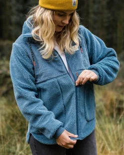 Awaken Recyceltes Tiefflor-Sherpa-Fleece - Verwaschenes Blau