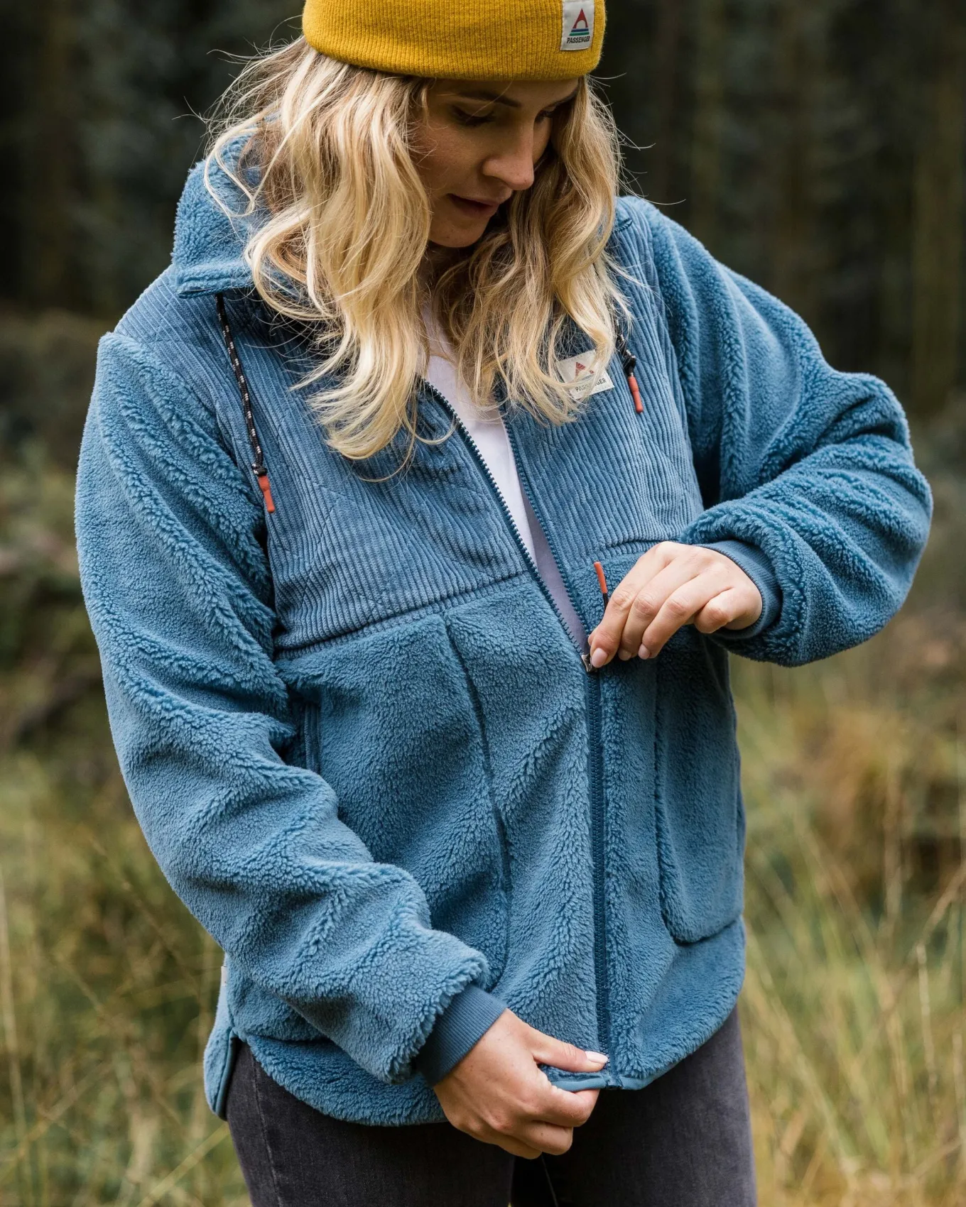 Awaken Recyceltes Tiefflor-Sherpa-Fleece - Verwaschenes Blau