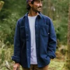 Backcountry Recyceltes Sherpa-Fleece-Hemd - Tiefes Marineblau