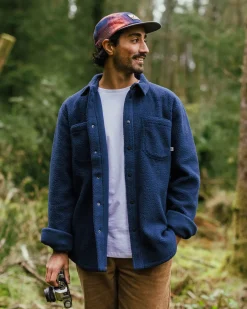 Backcountry Recyceltes Sherpa-Fleece-Hemd - Tiefes Marineblau