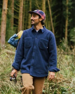 Backcountry Recyceltes Sherpa-Fleece-Hemd - Tiefes Marineblau