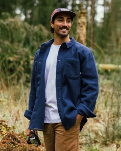 Backcountry Recyceltes Sherpa-Fleece-Hemd - Tiefes Marineblau