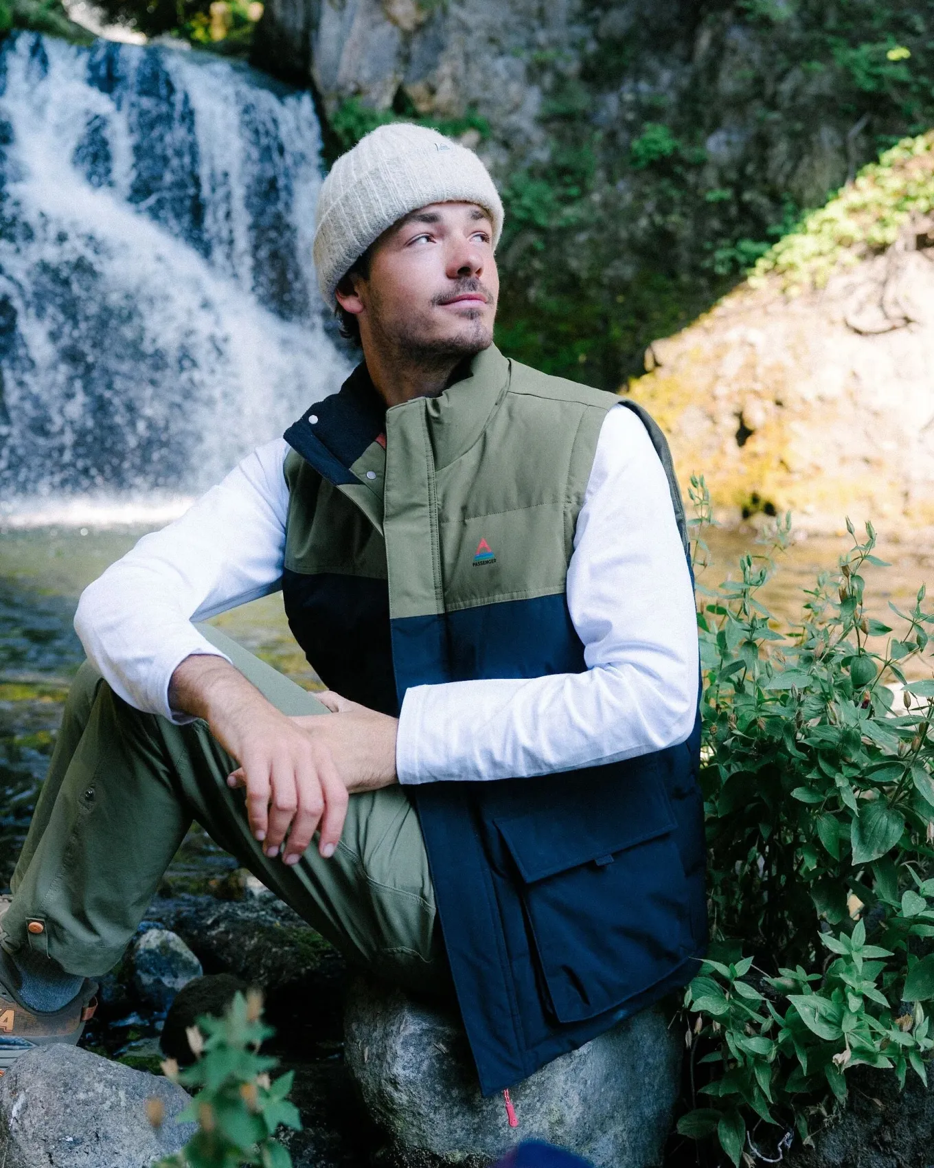 Baltic recyceltes Top - Schwarz/Khaki