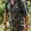 365 Bedrucktes Aktiv-Shirt - Palmen-Camo Apricot