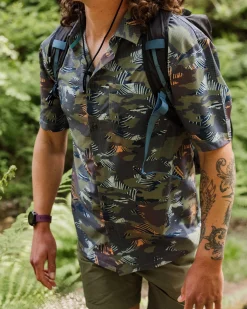 365 Bedrucktes Aktiv-Shirt - Palmen-Camo Apricot