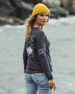 Big Leaf Recyceltes Langarmshirt - Verblasstes Schwarz