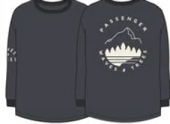 Big Leaf Recyceltes Langarmshirt - Verblasstes Schwarz