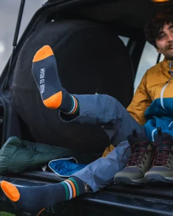 Bio Crew-Socken mittelschwer - Holzkohle