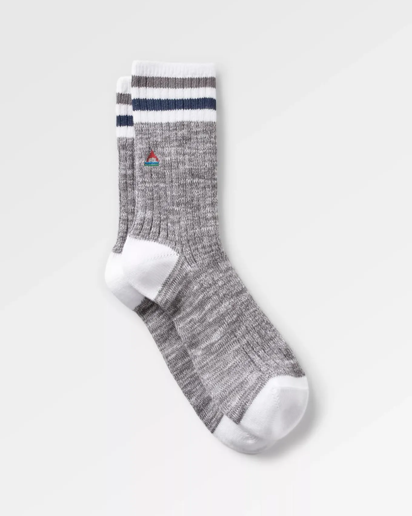 Bio Rippsocken mittelschwer - Graumeliert