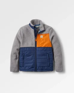 Born Explorer Recycled Polar-Lined Sherpa Fleece - Stahlgrau