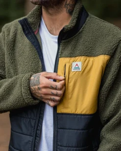 Born Explorer Recycled Polar-Lined Sherpa Fleece - Khaki