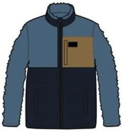 Born Explorer Recycled Polar-Lined Sherpa Fleece - Blauer Stahl