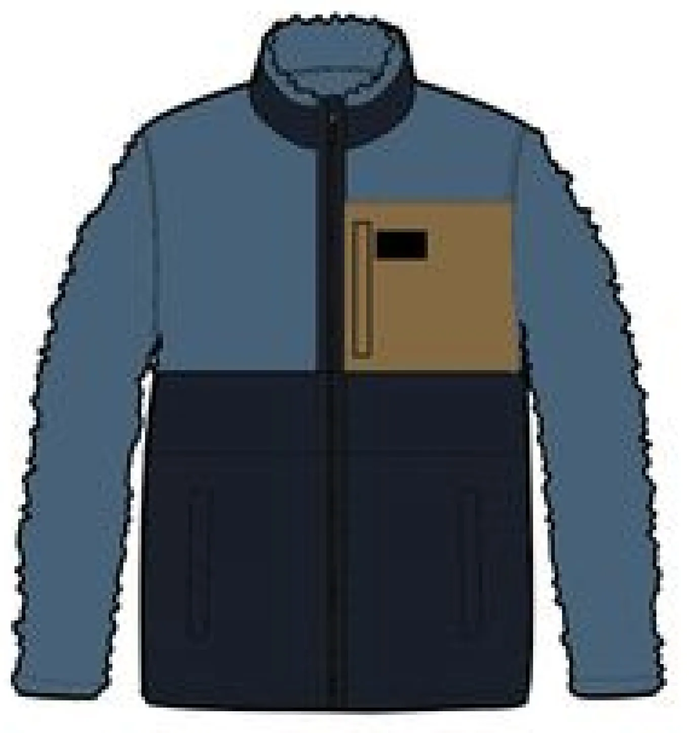 Born Explorer Recycled Polar-Lined Sherpa Fleece - Blauer Stahl