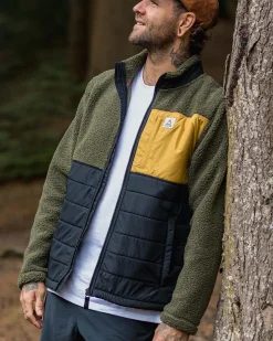 Born Explorer Recycled Polar-Lined Sherpa Fleece - Khaki