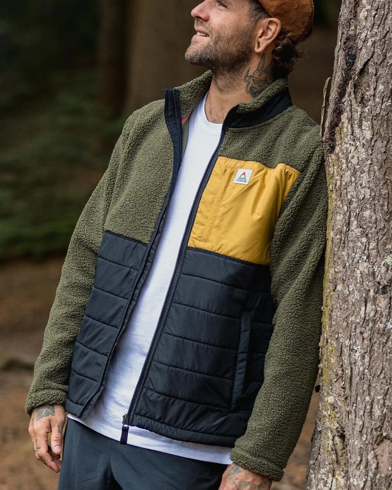 Born Explorer Recycled Polar-Lined Sherpa Fleece - Khaki