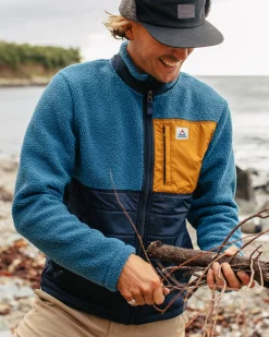 Born Explorer Recycled Polar-Lined Sherpa Fleece - Blauer Stahl