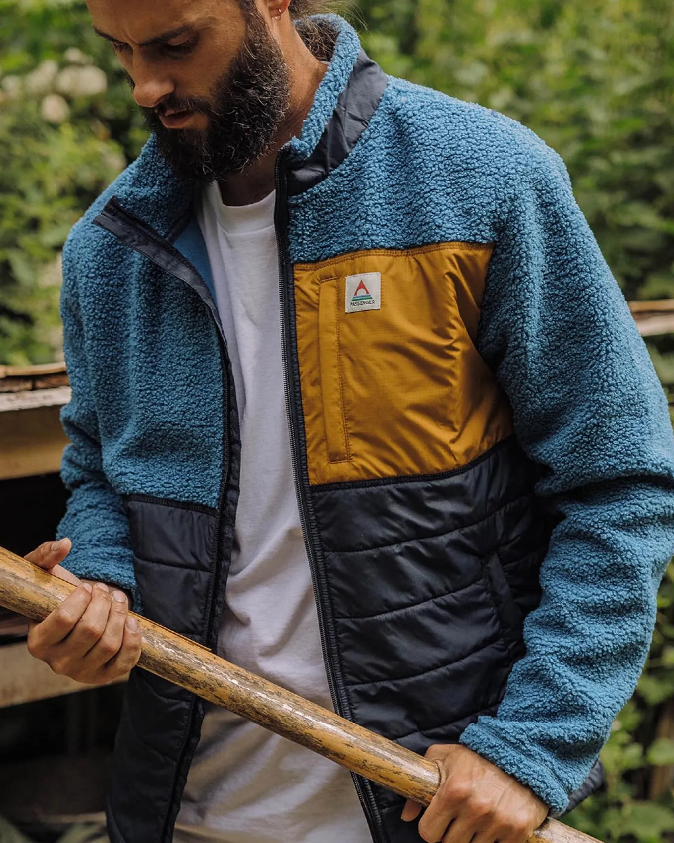 Born Explorer Recycled Polar-Lined Sherpa Fleece - Blauer Stahl
