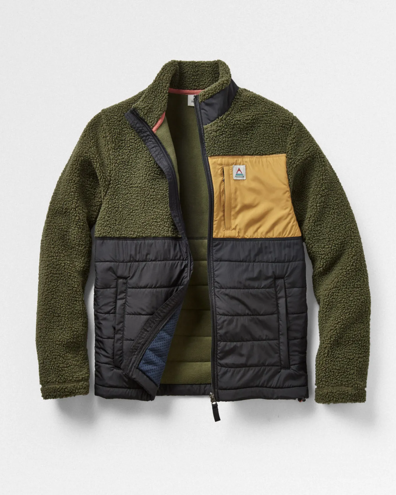 Born Explorer Recycled Polar-Lined Sherpa Fleece - Khaki
