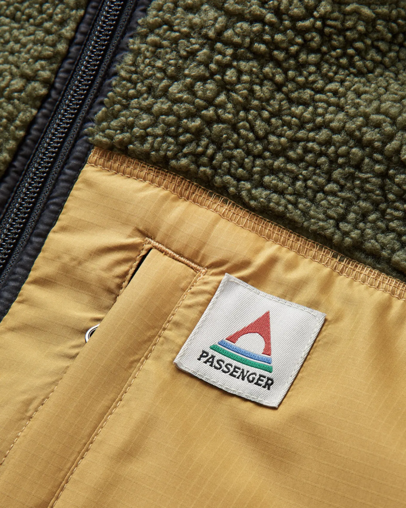 Born Explorer Recycled Polar-Lined Sherpa Fleece - Khaki
