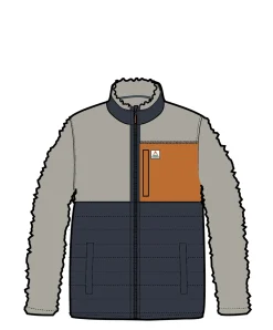 Born Explorer Recycled Polar-Lined Sherpa Fleece - Stahlgrau