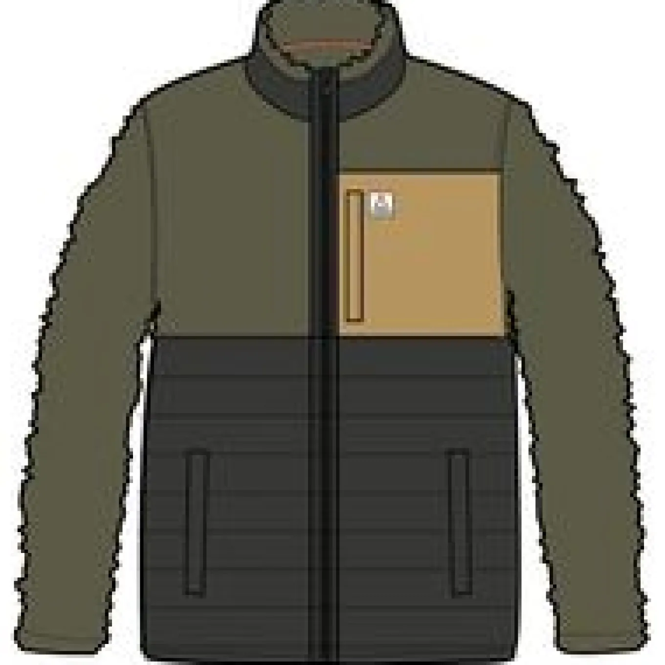 Born Explorer Recycled Polar-Lined Sherpa Fleece - Khaki