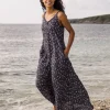 Breeze Maxikleid - Einfache Fliese Verblasst Schwarz