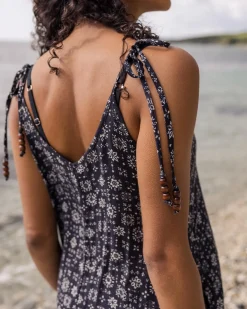 Breeze Maxikleid - Einfache Fliese Verblasst Schwarz