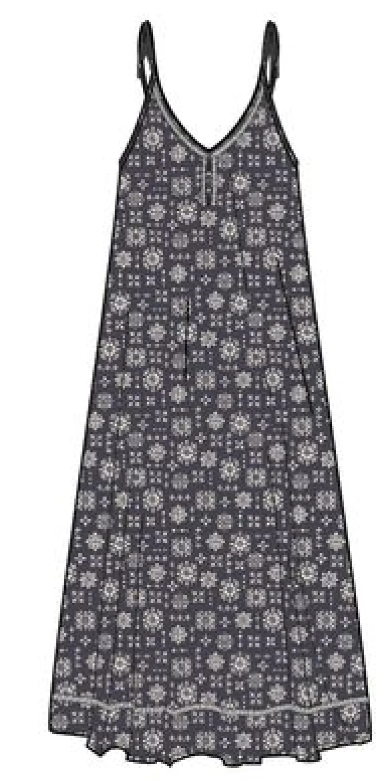 Breeze Maxikleid - Einfache Fliese Verblasst Schwarz