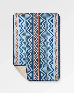 Cabin Recycelte Sherpa Decke - Berg Geo Grau Blau