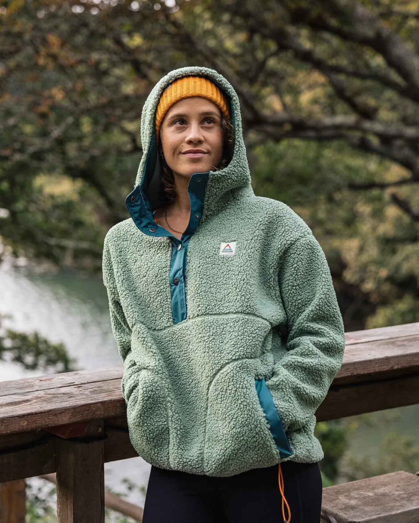 Calla Kapuzen Recyceltes Polar-Fleece mit Futter - Pistazie