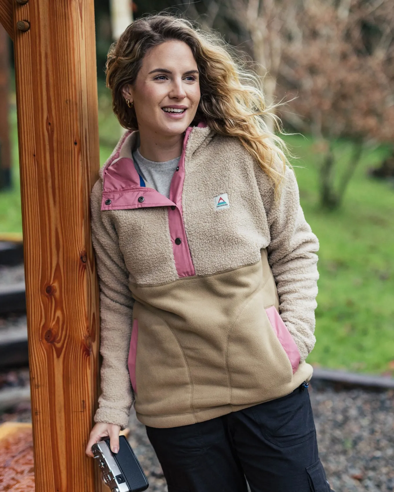 Calla Kapuzen Recyceltes Polar-Fleece mit Futter - Feder/Keks