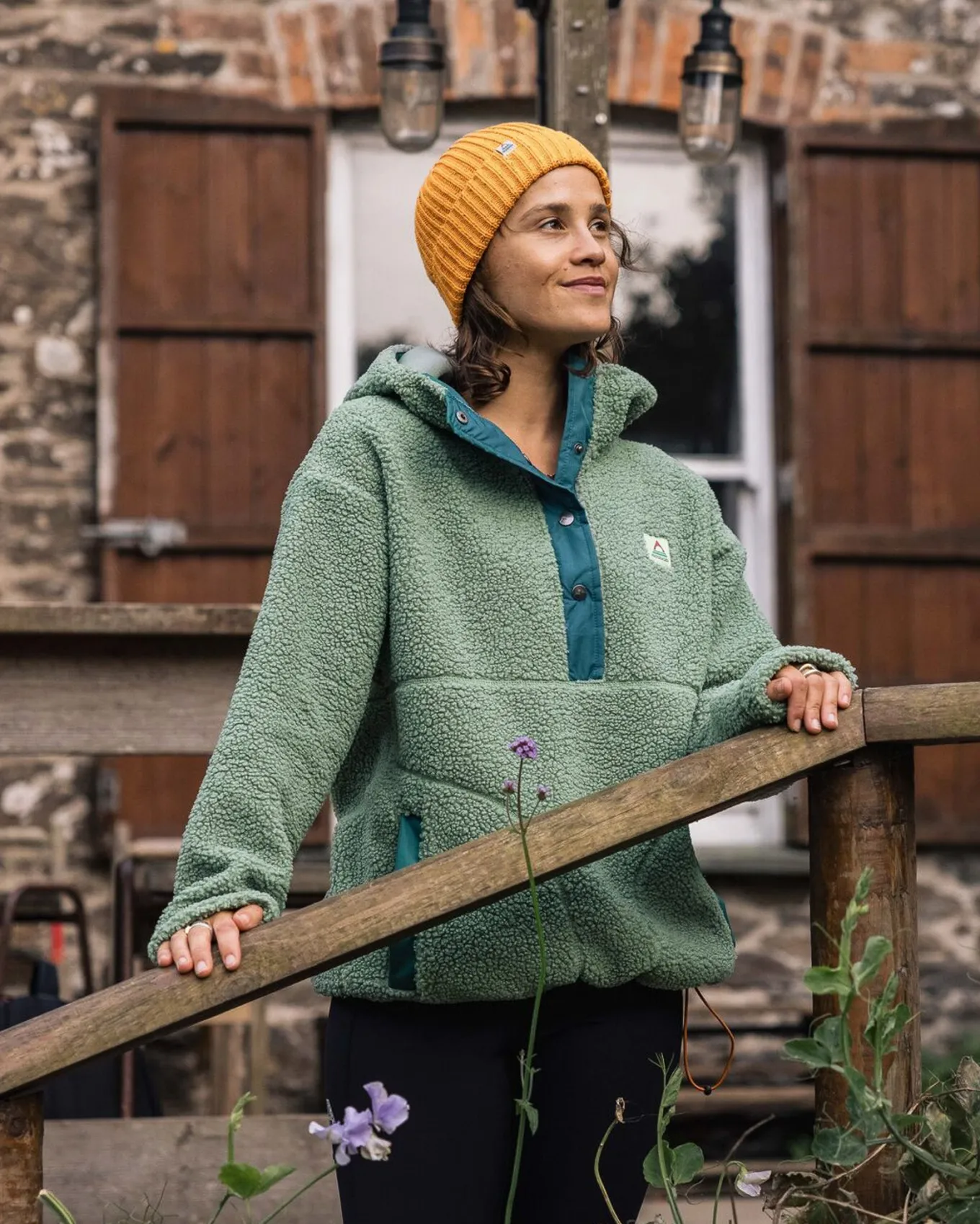 Calla Kapuzen Recyceltes Polar-Fleece mit Futter - Pistazie