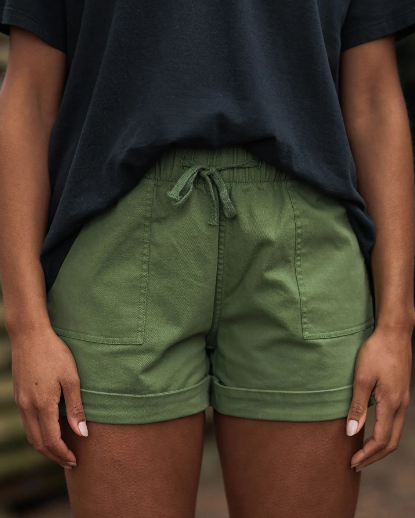 Carriso Bio-Baumwollshorts - Weinberggrün