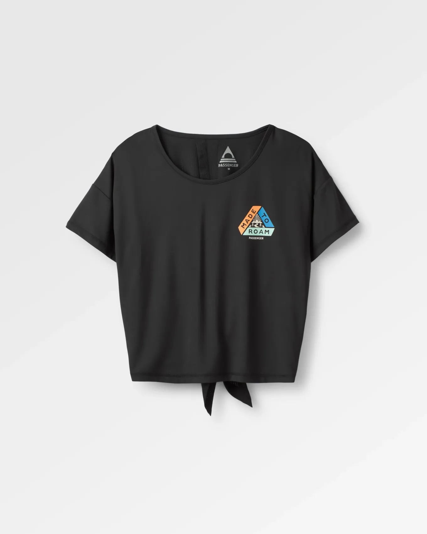 Chakra Tie Back Aktiv Recyceltes T-Shirt - Schwarz