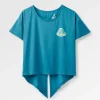 Chakra Tie Back Aktiv Recyceltes T-Shirt - Blauer Stahl