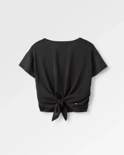 Chakra Tie Back Aktiv Recyceltes T-Shirt - Schwarz